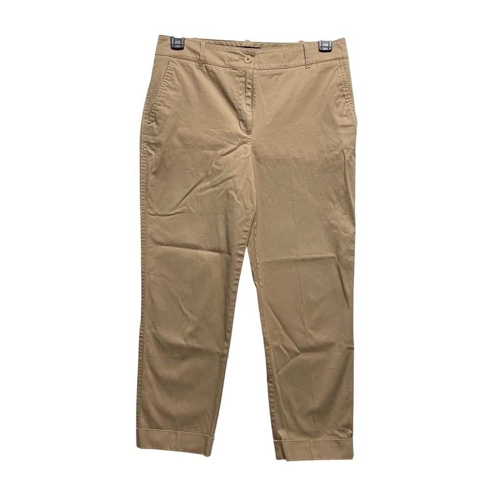 Talbots Women's Khaki Chino Pants Cropped Leg Cuffed Size 8‎ - Picture 4 of 11